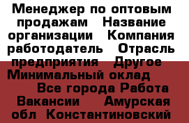 Менеджер по оптовым продажам › Название организации ­ Компания-работодатель › Отрасль предприятия ­ Другое › Минимальный оклад ­ 25 000 - Все города Работа » Вакансии   . Амурская обл.,Константиновский р-н